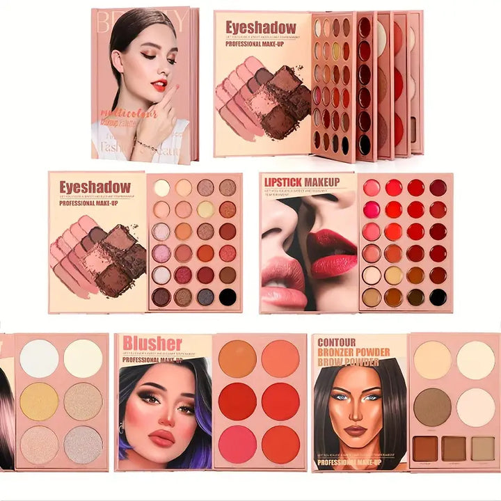 Book-Style Makeup Palette Kit With Sample Looks