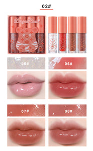 4 PCS Non-stick Lip Gloss, Lightweight, Long-Lasting Gift Box Lipstick Makeup