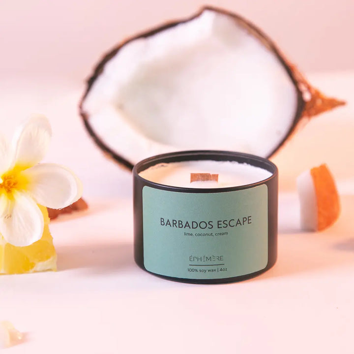 barbados escape tin candle