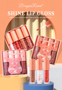 4 PCS Non-stick Lip Gloss, Lightweight, Long-Lasting Gift Box Lipstick Makeup