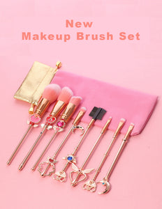 8 In 1 Sailor Moon Makeup Brush Set with Dust Bag