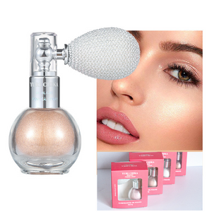 Retro Style Highlighter Glitter Powder Spray, High Glossy Makeup Spray